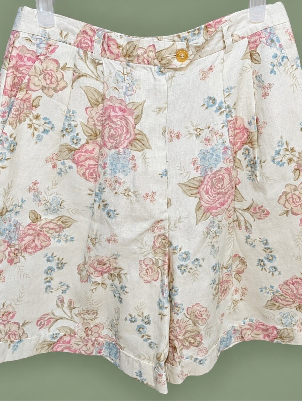 Hunt Club Floral High Waist Shorts Size 8 NWT Vintage Cottagecore Pleated
